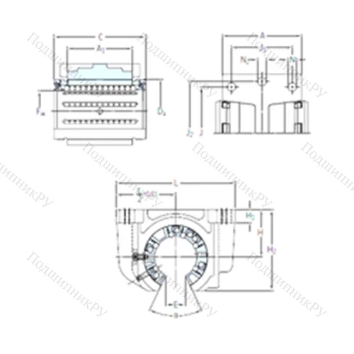 Подшипник шариковый линейный LUCF 20-2LS от производителя  SKF