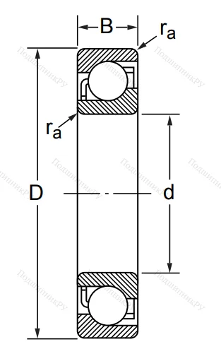 Радиально-упорный шариковый подшипник 7311 B/DB (266311 ГОСТ) в Ростове-на-Дону