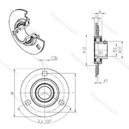 Подшипниковый узел шариковый радиальный USPF 205 от производителя  SNR