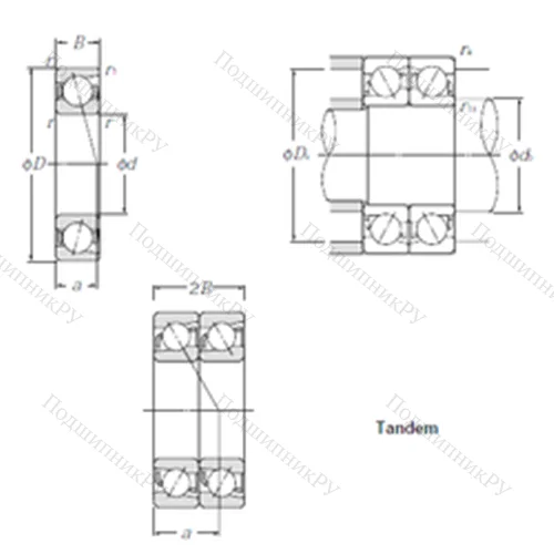 Подшипник шариковый радиально-упорный 7306BDT