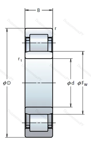 Роликовый цилиндрический подшипник NU 2209 ET C 3 от производителя  NSK