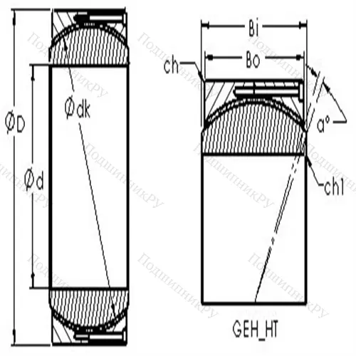 Подшипник скольжения сферический GEC 400HT от производителя  AST