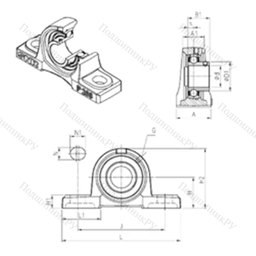 Подшипниковый узел шариковый радиальный USP 202 от производителя  SNR