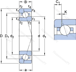 Подшипник 7006 ACE/HCP 4AH 1 в Ростове-на-Дону