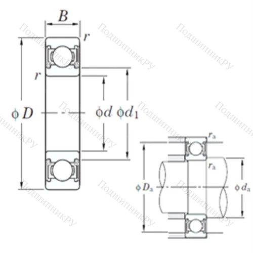 Подшипник шариковый радиальный 6310 2RD C 3