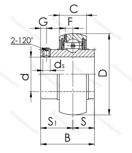 Корпусный подшипник UC 211 (480211) в Ростове-на-Дону
