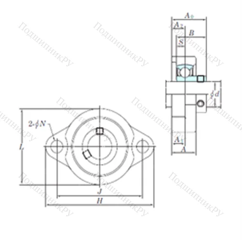 Подшипниковый узел шариковый радиальный BLF 207-22 от производителя  KOYO