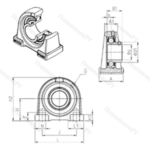 Подшипниковый узел шариковый радиальный USPA 212 от производителя  SNR