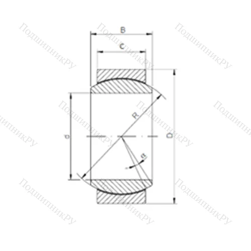 Подшипник скольжения сферический GE 050 ECR-2RS от производителя  CX Подшипник скольжения сферический GE 050 ECR-2RS от производителя  CX