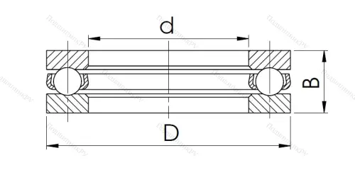 Упорный шариковый подшипник 8110 (51110) в Ростове-на-Дону