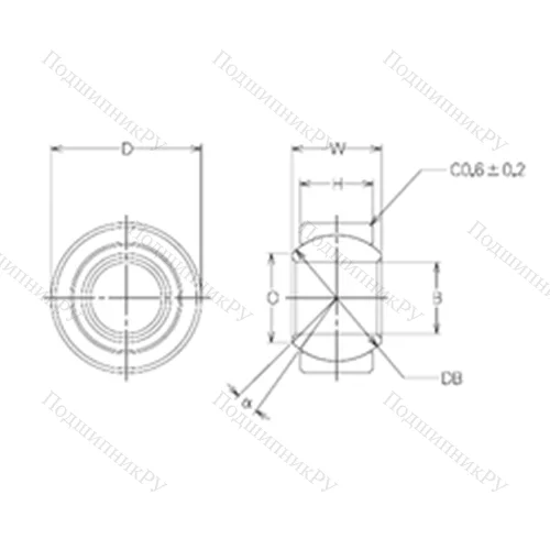 Подшипник скольжения сферический MBW 18CR