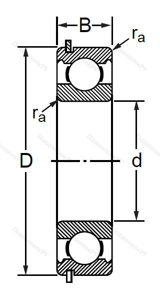 Шариковый однорядный подшипник 50312 (6312 NR) в Ростове-на-Дону
