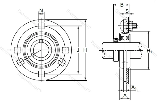 Подшипниковый корпус PF 205 в Ростове-на-Дону