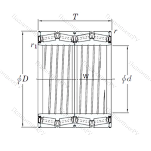 Подшипник роликовый радиально-упорный 4TRS 711N