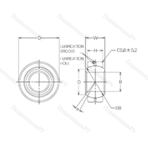 Подшипник скольжения сферический MBG 6CR