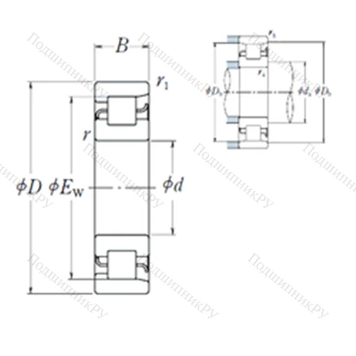 Подшипник роликовый радиальный NF 413