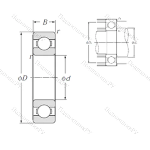 Подшипник шариковый радиальный 6907 от производителя  NTN