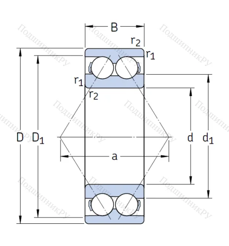 Двухрядный шариковый подшипник 3207 A 2Z/C 3MT 33 от производителя  SKF Двухрядный шариковый подшипник 3207 A 2Z/C 3MT 33 от производителя  SKF