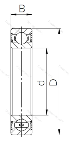Шариковый однорядный подшипник 180100 (6000 2RS) в Ростове-на-Дону