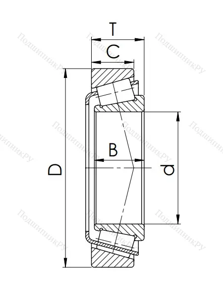 Конический роликовый подшипник 33116 (3007716) в Ростове-на-Дону