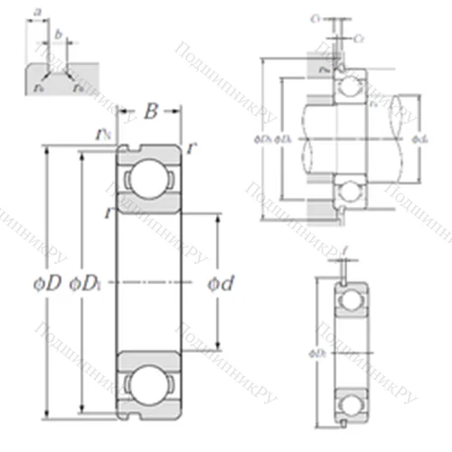 Подшипник шариковый радиальный 6019NR