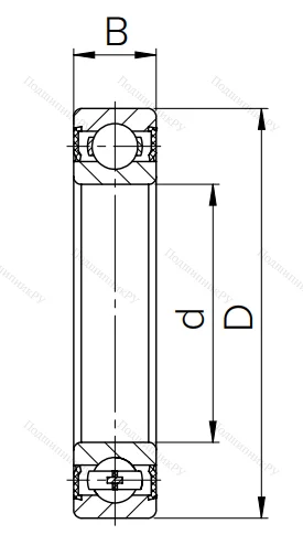 Шариковый однорядный подшипник 180108 (6008 2RS) в Ростове-на-Дону