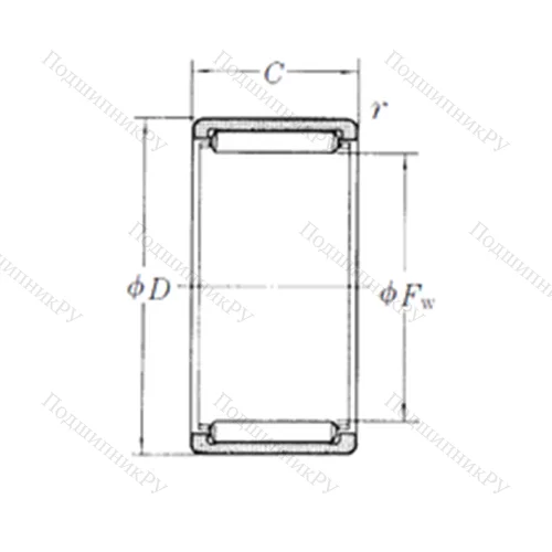 Подшипник игольчатый радиальный RLM 223016