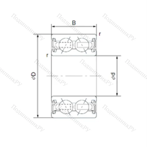 Подшипник шариковый радиально-упорный 4606-1AC 2RS от производителя  CYSD Подшипник шариковый радиально-упорный 4606-1AC 2RS от производителя  CYSD