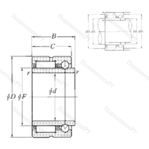 Подшипник комбинированный NKIB 5903R от производителя  NTN
