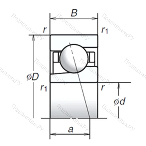 Подшипник шариковый радиально-упорный 12BGR 10H