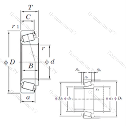 Подшипник роликовый радиально-упорный 32304JR от производителя  KOYO