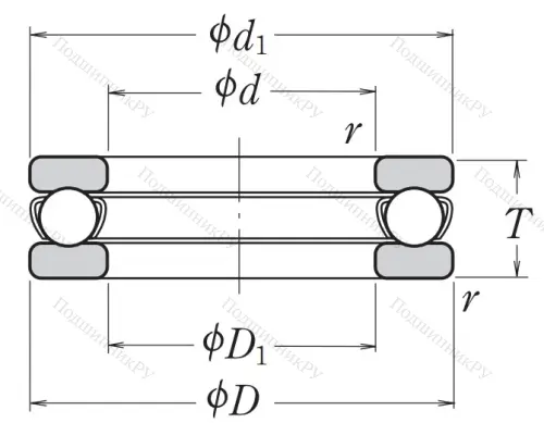 Упорный шариковый подшипник 51306 P 6 от производителя  NSK