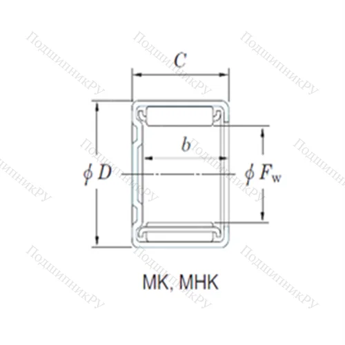 Подшипник игольчатый радиальный MK 32161 от производителя  KOYO Подшипник игольчатый радиальный MK 32161 от производителя  KOYO