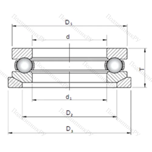 Подшипник шариковый упорный 53411U+U 411 от производителя  CX