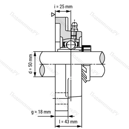 Подшипниковый узел UKF 211+H 2311 - Вал: 50 мм от производителя  LPZ
