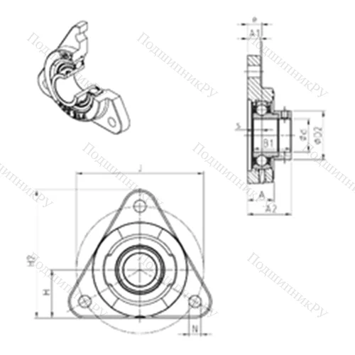 Подшипниковый узел шариковый радиальный ESFTE 201 от производителя  SNR