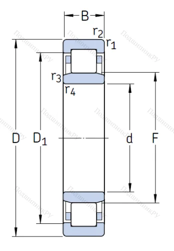 Роликовый цилиндрический подшипник NU 2214 ECP/C 3 от производителя  SKF