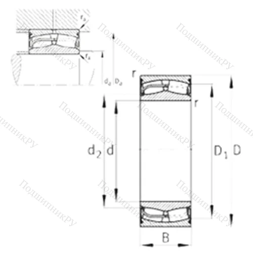 Подшипник роликовый радиальный самоцентрирующийся 24128-E 1-2VSR-H 40 от производителя  FAG