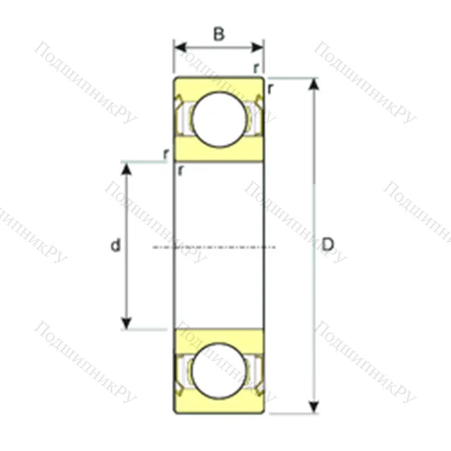 Подшипник шариковый радиальный SS 6208-2RS