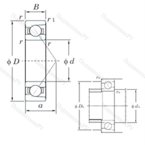 Подшипник шариковый радиально-упорный 7418B