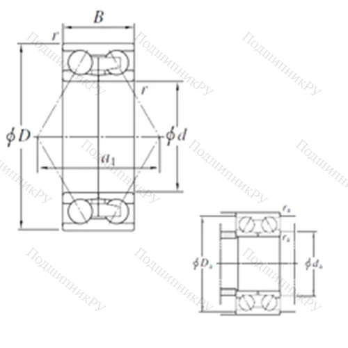 Подшипник шариковый радиально-упорный 2AC 2419B