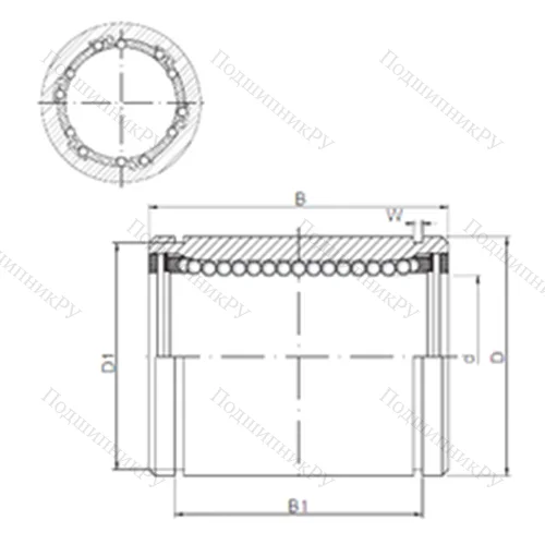 Подшипник шариковый линейный KB 4080UU от производителя  CX