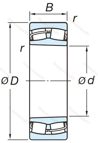 Сферический роликовый подшипник с конической посадкой на вал 22217 RZKW 33 от производителя  KOYO