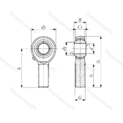 Подшипник скольжения сферический POS 14 от производителя  IKO