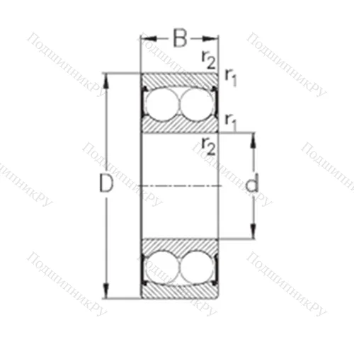 Подшипник шариковый радиальный самоцентрирующийся 2309-2RS от производителя  NKE