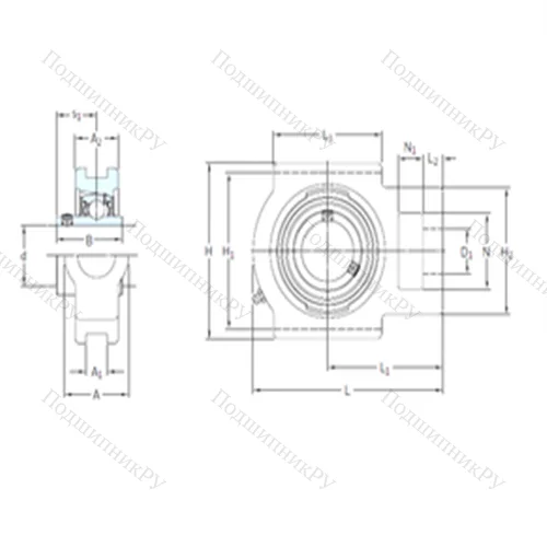 Подшипниковый узел шариковый радиальный TU 50 TF от производителя  SKF