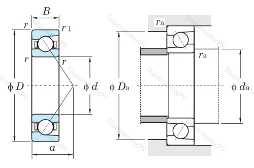 Однорядный шариковый подшипник 7016 FY (46116 Л  ГОСТ) от производителя  KOYO