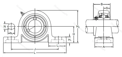 Подшипниковый корпус PPL 206 SB (GREEN) в Ростове-на-Дону