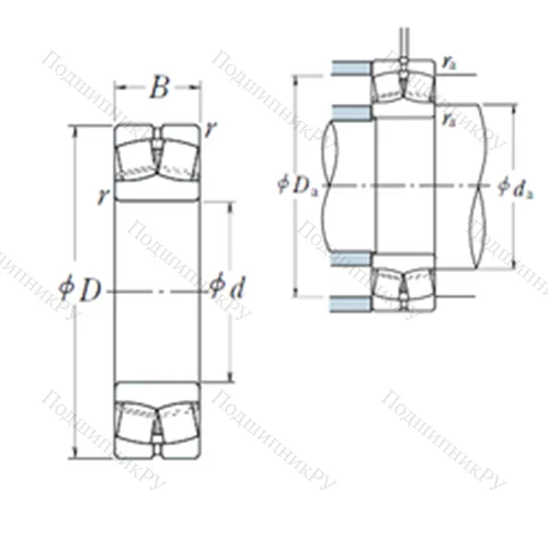 Подшипник роликовый радиальный самоцентрирующийся 21316EAE 4