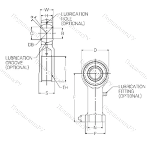 Подшипник скольжения сферический HR 6
